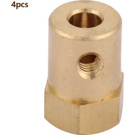 4pcs Brass Extended Shaft Hex Coupling Coupler Motor Connector (5mm) (1/5)