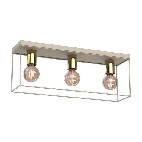 Plafonnier rectangulaire crème Homen 3xE27 Luminex