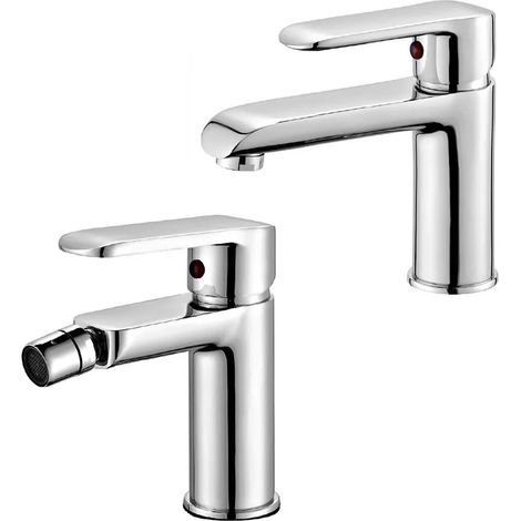 Set miscelatori lavabo e bidet cromati serie Dalila piletta inclusa (1/5)