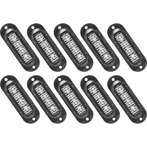 Lntyq 10X LED Feux de Marquage Latéral 12 / 24V Feux De Gabarit LED Remorque Lampe Latérale Avertissement Lumière pour Camion RV Caravan (Blanc) (1/5)