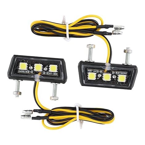 Universel Moto Plaque d'Immatriculation Lumière 12V, Éclairage De Plaque Mini Lampe Minuscule, Tous Modèles Motos, Quads, Blanche (1/5)