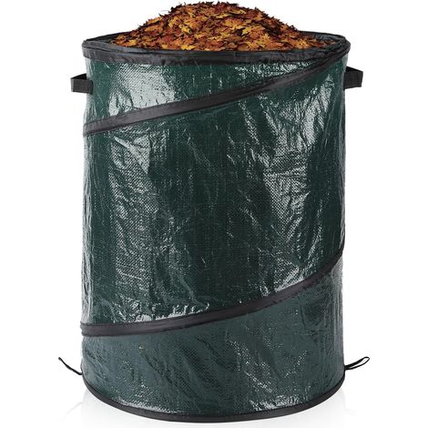 Grand sac à déchets de jardin pliable et robuste avec poignées pour déchets, jouets, etc. Sac de rangement pour le jardinage (100 L – 46 x 60 cm) (1/5)