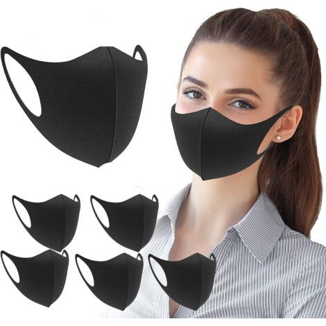 Lot de 6 masques en tissu Protection du visage unisexe avec boucle d'oreille Réutilisable et lavable (1/5)