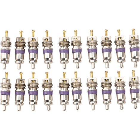 Noyaux de valve de climatisation automobile – Lot de 20 pièces, compatibles avec Mercedes-Benz, en laiton nickelé