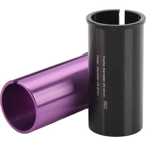 Adaptateur de tige de selle en alliage d'aluminium usiné CNC avec finition texturée, manchon de conversion pour tube de selle de vélo, diamètre 25,4-28,6 mm (1/5)