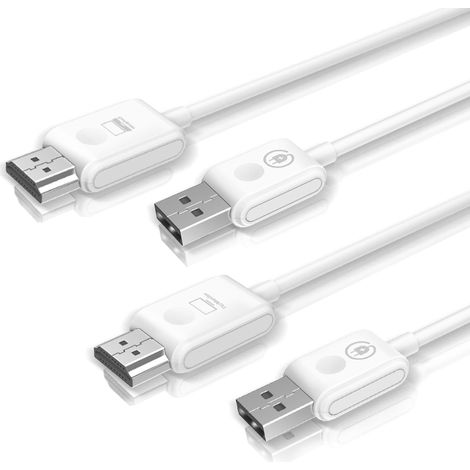 Compact Mate2 Kabelloses HDMI-zu-HDMI-Sender- und Empfänger-Set, Plug-and-Play-1080P-60fps-Video-Audio-Projektion für PC, Laptop, Kamera zu HDTV und Projektor, Bildschirmspiegelung