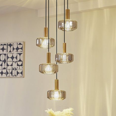 [GEBRAUCHT] B-Ware Lindby Hängeleuchte Hildur Ø 22 cm rauchgrau Glas Deckenlampe Lampe Leuchte Spot (1/2)