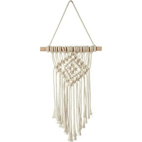 Tenture murale en macramé avec corde de coton, tapisserie bohème tissée à la main, Art géométrique, belle décoration de maison (1/5)