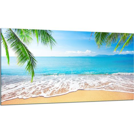 PLAQUE DE PROTECTION EN VERRE POUR CUISINIÈRE 90X52 PLAGE (1/5)