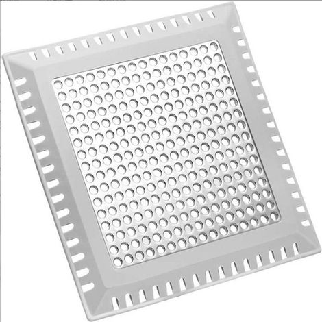 Grille de siphon de sol carrée (12,5 cm) pour douche, récupérateur de cheveux, crépine, couvercle de siphon de sol, acier inoxydable et silicone (1/5)