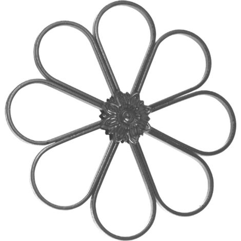 Decoro a  fiore - Altezza 380x380mm ferro piatto sezione 12x6mm - Ferro battuto - Saldatura