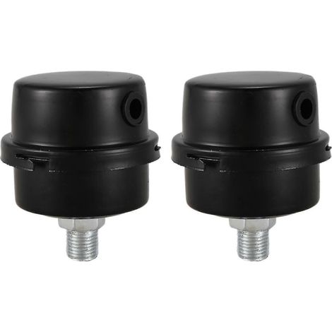 2x Filtre d'admission d'air pour compresseur, silencieux, filetage 1/4 BSP 13 mm, noir (1/5)