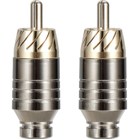 2 Pcs Fiches RCA mâles plaquées or, prise audio et vidéo RCA (1/5)