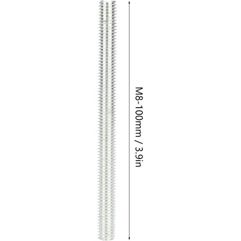 Lot de 10 tiges filetées M8 x 100 mm fer zingué pour menuiserie glissière 30/45 (1/5)