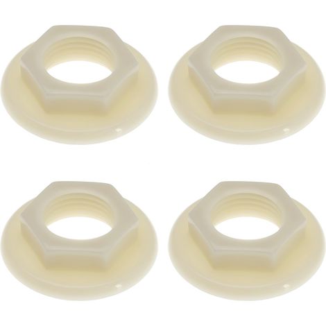 4pcs Écrou Arrière de Robinet d'évier 1/2" BSP en Plastique pour Robinets de Lavabo Salle de Bain Mélangeurs Écrous Arrière à Bride à Face Ronde Outils Domestiques, Blanc (1/5)