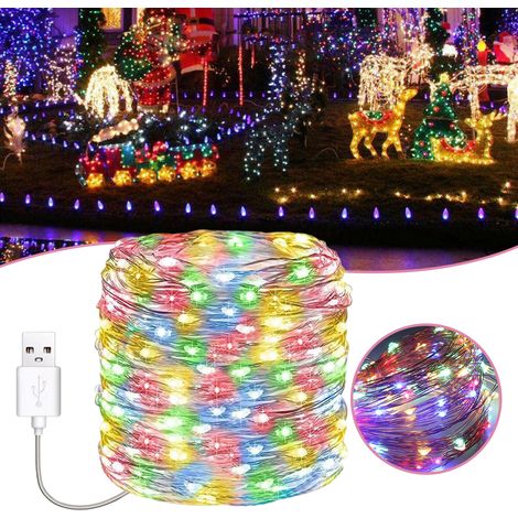Guirlande lumineuse LED USB fil cuivre étanche lumières d’ambiance colorées pour décoration chambre et salle à manger (1/5)