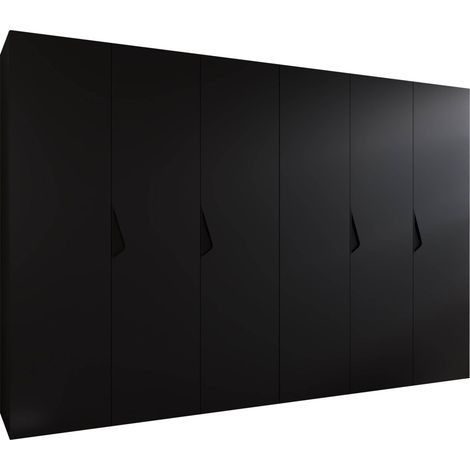 Armario Hartford 622, Negro, 202x300x52cm, Puertas de armario: Con bisagras, Número de estantes: 0 (1/5)
