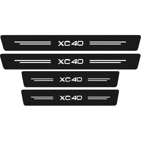 (4 pièces pour xC40) 4 autocollants de protection de seuil de porte pour Volvo S60 S90 V40 V60 V90 XC40 XC60 XC70 XC90 - imitation cuir et fibre de carbone (1/3)