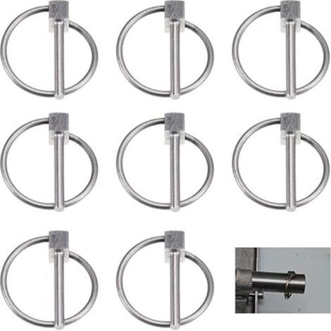 Assortiment de 8 goupilles fendues pliantes, goupilles de verrouillage en acier inoxydable de 3 mm, goupilles de verrouillage, goupilles d'ancrage, boulons de verrouillage, goupilles fendues annulaire (1/5)