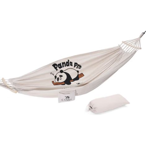 Hängematte 2 Personen 190x150cm Last 150kg Leinwand-Baumwoll-Hängematte Outdoor für Garten Indoor Kinder Balkon Mit abnehmbarem Spreizstab Süßer Panda (1/5)