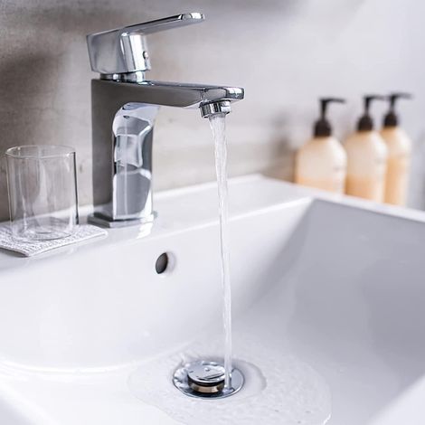 Einziehbarer Edelstahl-Ablaufstopfen mit Silikondichtungen und Verstopfungsschutzsieb – 34–38 mm Abflussfilter für Aufsatzwaschbecken (1/3)