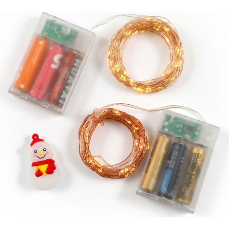 Guirlande lumineuse LED 2 m 20 lumières 3 piles sans piles avec modèle 12 (1/5)