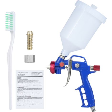 Kit de pulvérisation de peinture pneumatique à haut volume et basse pression avec buses de 1,5 mm et réservoir de 600 ml Pulvérisateur à gravité pour la peinture de maisons, murs, meubles, armoires et (1/5)
