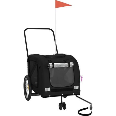 Remorque de vélo pour animaux de compagnie noir
