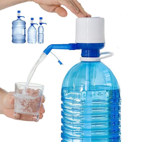 Distributeur d'eau manuel, confort ultime, sans Bpa, robinet d'égouttement, convient pour une bouilloire de 2,5 à 10 litres, facile à nettoyer, bleu - blanc (1/5)