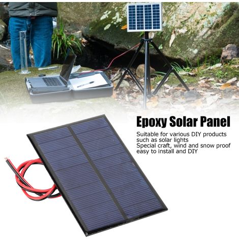 Panneau solaire en résine époxy 5V 200mA + câble rouge et noir de 30 cm (1/5)