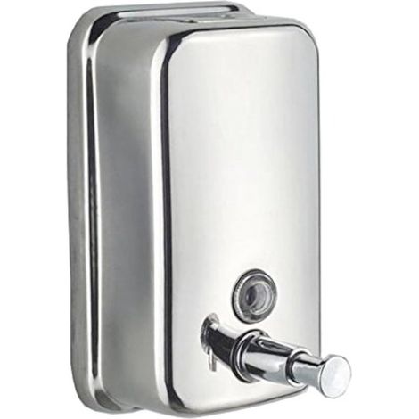 Dispenser di sapone a parete in acciaio inox, 500 ml, dispenser manuale a parete per sapone liquido, 1 pezzo, dispenser di sapone liquido per le mani con pompa a pressione per bagno, doccia, cucina. (1/5)