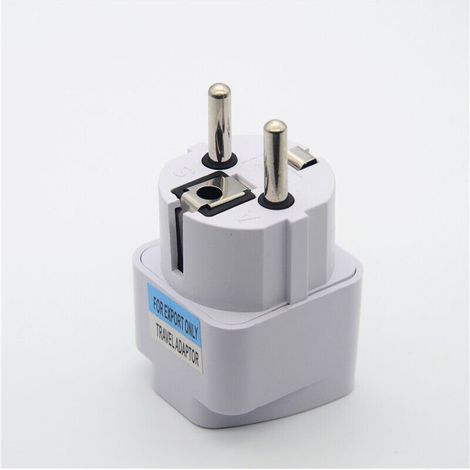 10pc adaptateur de prise européenne Schuko Type E/f mondial convertisseur de voyage universel pour l'allemagne France corée russie pays-bas danemark (blanc) (1/2)
