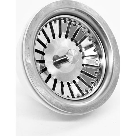 Kitchen sink strainer, stainless steel sink strainer plug, replacement for dual-function basket strainer drain plugs (diameter: 84 mm) (1/4)