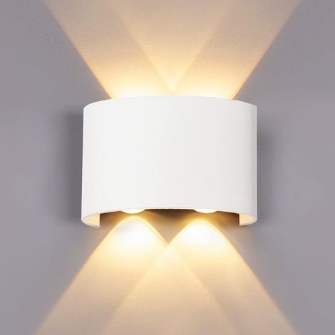 Warmweiße LED-Wandleuchte 4W, wasserdicht IP65, modernes Designer-Wandmodell mit Auf- und Abwärtsbeleuchtung aus Aluminium (4W Warmweiß) (1/5)