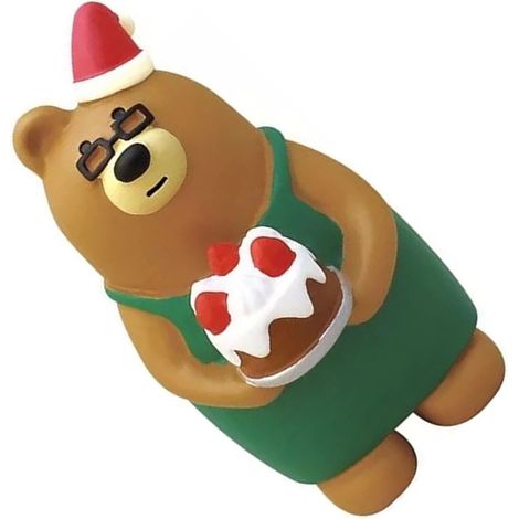 Décoration de Noël en résine figurine ours gâteau miniature créative pour bureau ou étagère (1/5)