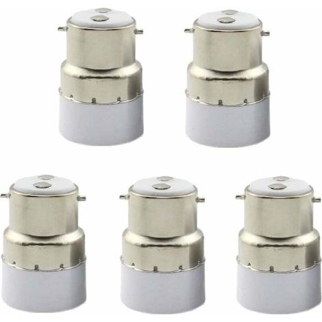 Lot de 5 adaptateur, base B22 vers culot E14, matériau résistant, installation sans outil, pour maison bureau (1/5)