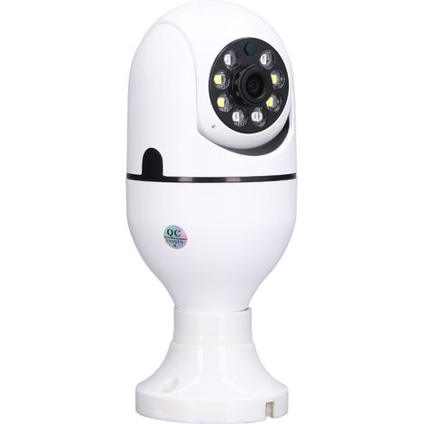 Caméra de sécurité domestique avec ampoule E27, vision nocturne panoramique à 360°, détection de mouvement, interphone bidirectionnel et contrôle via application Tuya. (1/5)