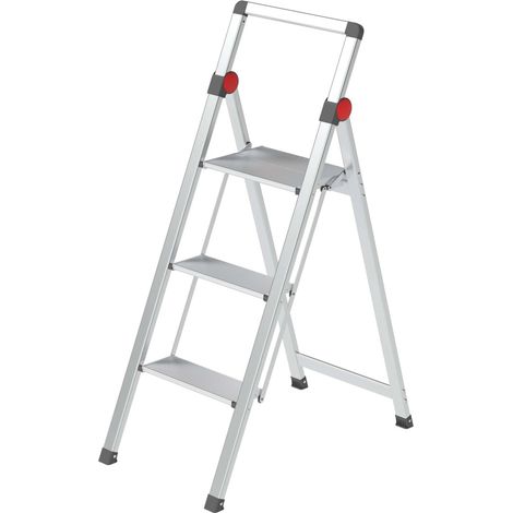 Taburete de aluminio Gierre Mini Slimpstep de 3 peldaños, carga máxima 150 kg
