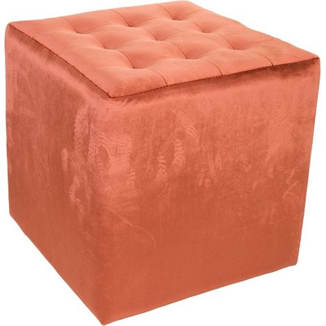 Taburete tapizado naranja 40x40x38