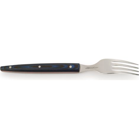 Forchetta de tavolo Arcos Serie The Origine - Forchetta de acciaio inox 18/10, 220 mm - Manico in Micarta di colore Blu (Blue).