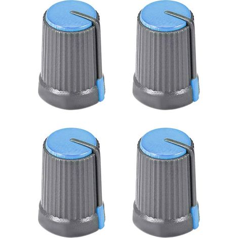 4Stk.6mm Schaft Dmr Potentiometer Lautstärkeregler Drehknopf Ø 12mm X 17 mm Höhe Kappe Blau (1/3)