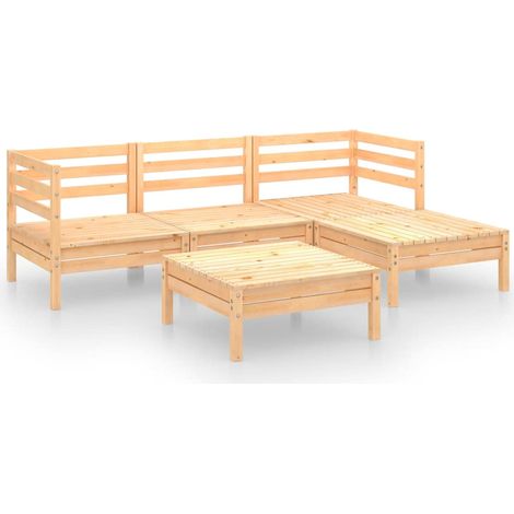 Maison Exclusive - Set Salotto da Giardino 5 pz in Legno Massello di Pino (1/5)