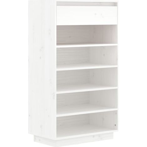 Maison Exclusive - Scarpiera Bianca 60x34x105 cm in Legno Massello di Pino