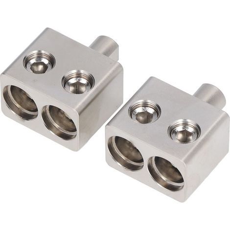 2 x Diviseur Audio Voiture en Cuivre Pur 1/0 AWG à Double Entrée pour Ampli - Connexion Double Câble (1/5)