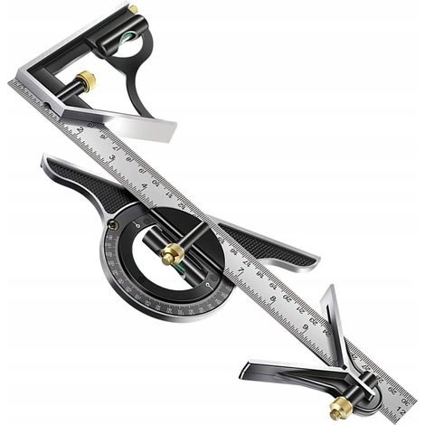 Transportador Escuadra Multifuncional de Carpintero 30 cm 72-120 mm Regla Calibre (1/5)