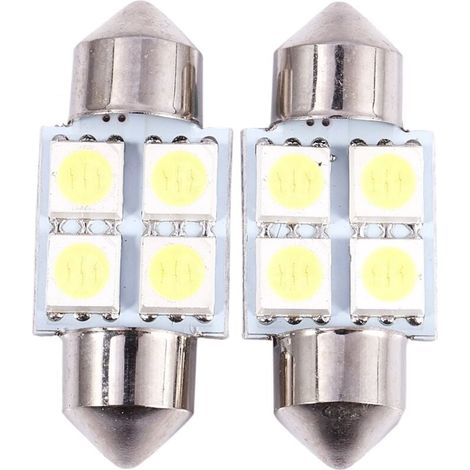 DC 12V 31mm 4 5050 SMD LED bianco per interni auto a cupola festoni 2 pezzi (1/4)