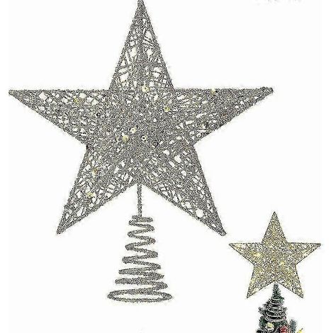 1 étoile décorative pour sapin de Noël, à paillettes dorées, 25 cm (1/4)