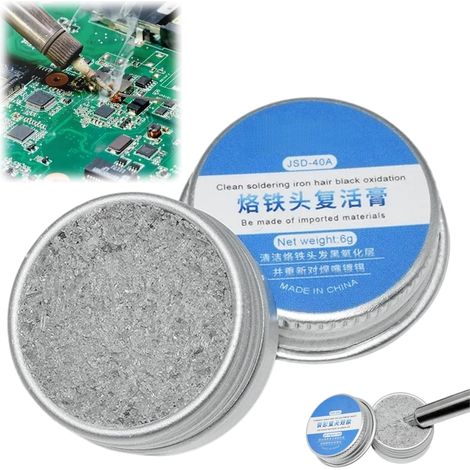 Soldering Iron Tip Cleaner,Solder Tip Cleaner,Nettoyant Pâte Thermique,Pâte à Solder Étain, Décapant Soudure Étain de Haute Qualité, Nettoyant Pâte Thermique, Pâte à Souder,Réparation de Soudure Étain (1/5)