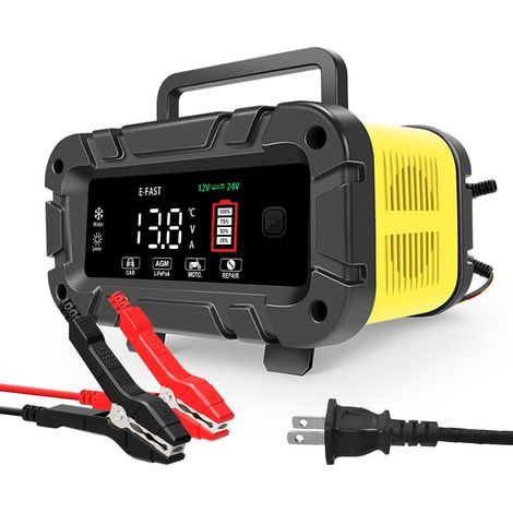 [NIEMALS VERWENDET] 20A Kfz-Batterieladegerät, 12V/24V Automatikladegerät mit LCD-Anzeige, verbessertes intelligentes Ladegerät für AGM/LiFePO4-Batterien, Motorräder, Boote und Wohnwagen
