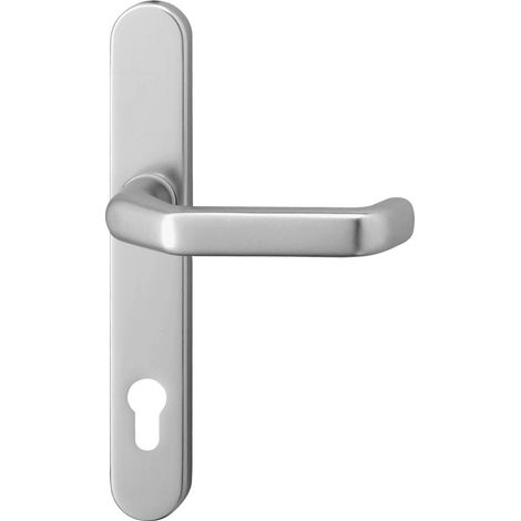 EDI Drückergarnitur mit Langschild Kronos 1200/0035, Aluminium, naturfarben (1/4)